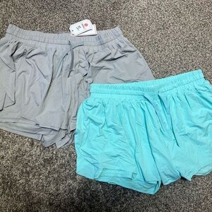 Gray and Blue Athletic Shorts Set